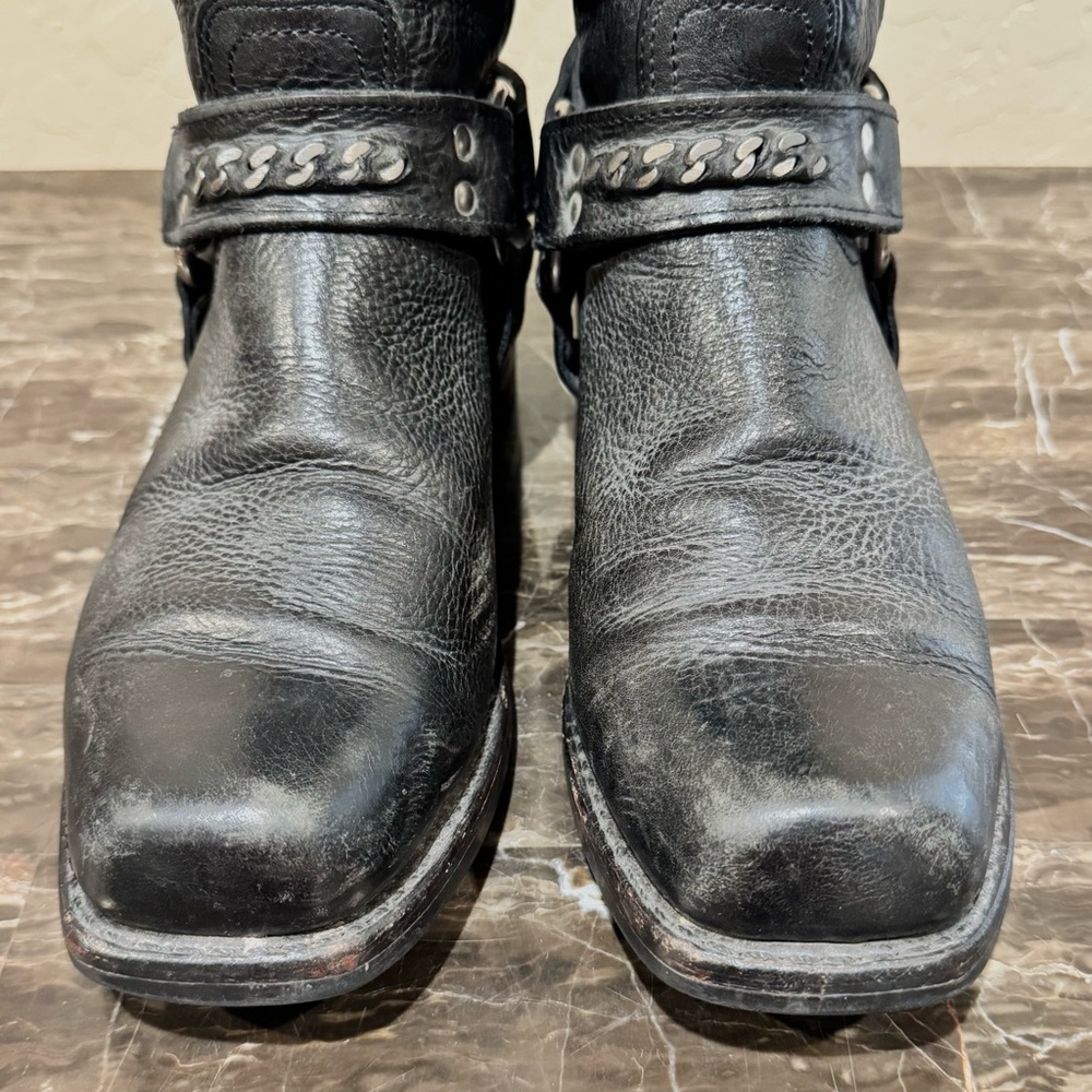 Frye Leather Chain Link Harness Boots - Picture 6 of 12